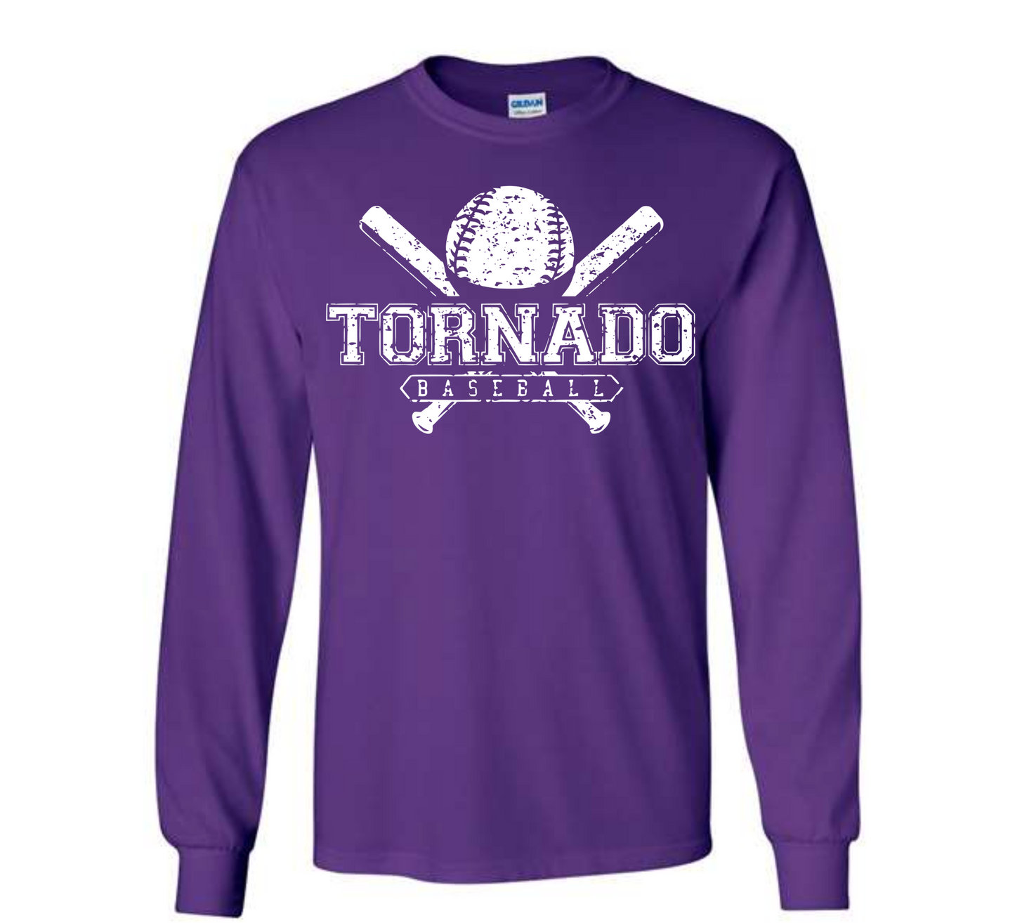 Purvis Baseball Distressed LONG SLEEVE Tee