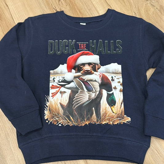 Duck The Halls Navy Sweatshirt 5/6