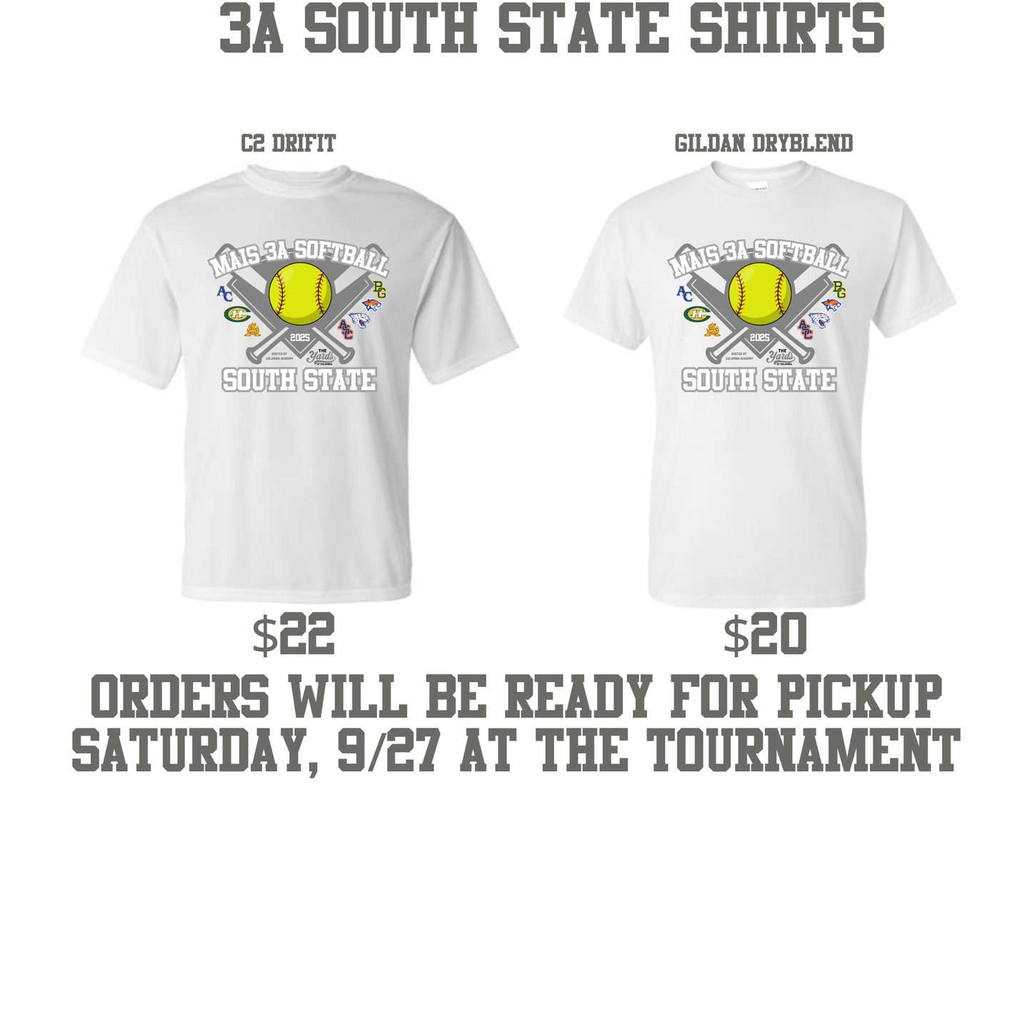 MAIS 3A SOUTH STATE TOURNAMENT SHIRT