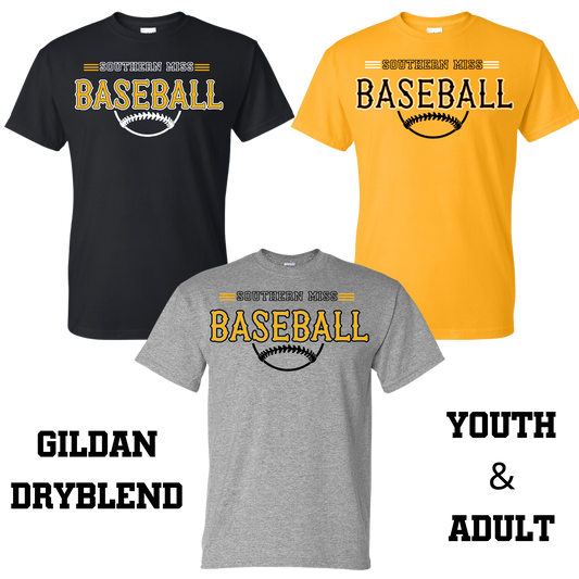 Southern Miss Baseball Gildan Dryblend