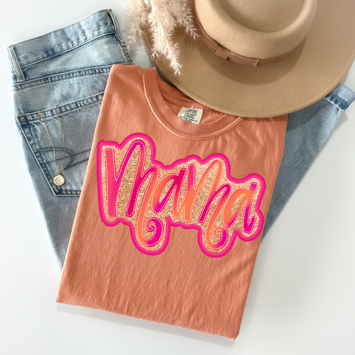 Gold Foil Mama on Yam Tee