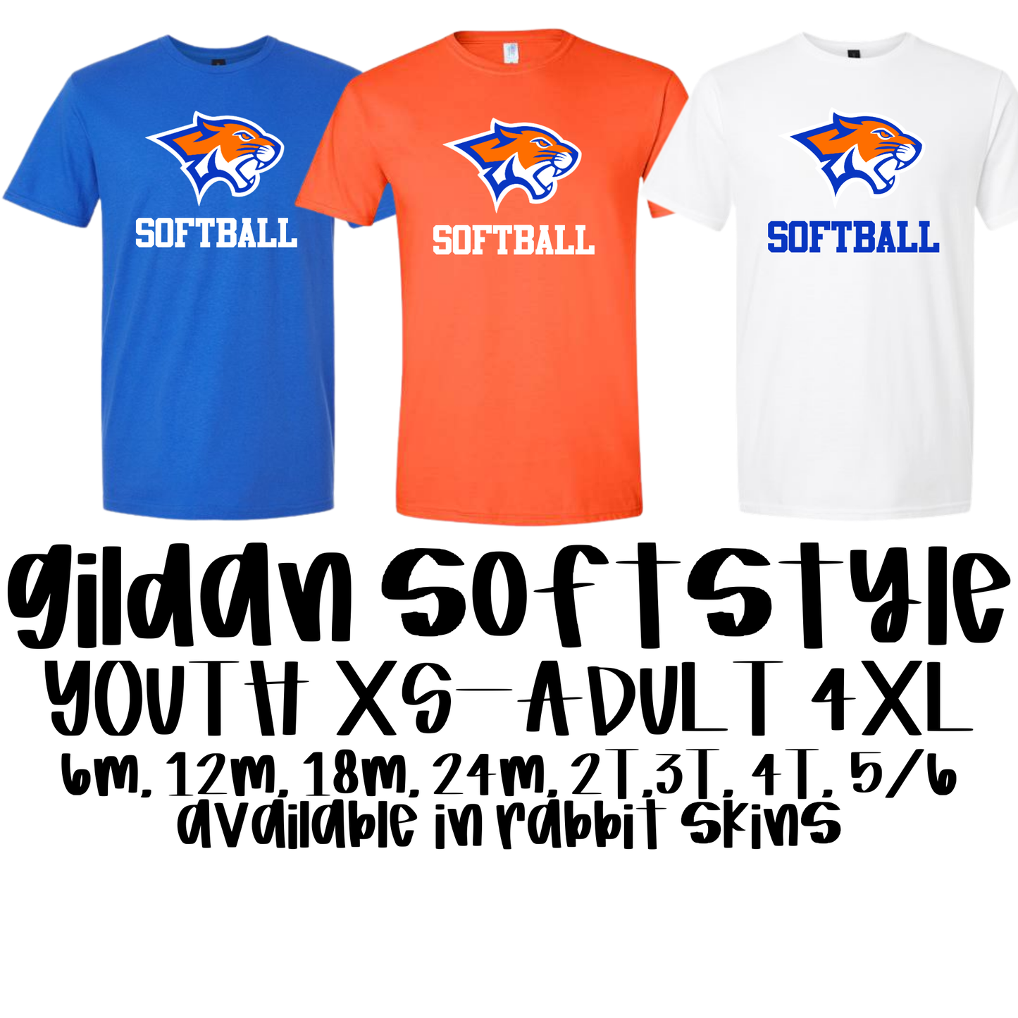 Cougar Head Softball -- Gildan Softstyle