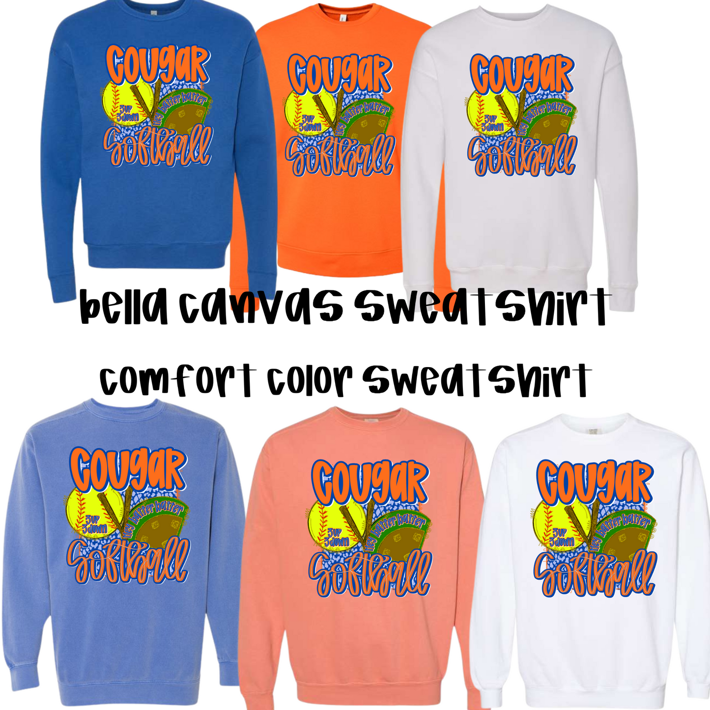 Cougar Glitter Softball Sweatshirt