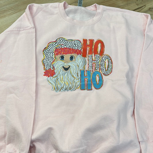 HoHoHo Pink Santa Sweatshirt 2XL
