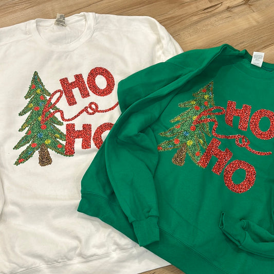 Faux Sequin Tree Sweatshirt
