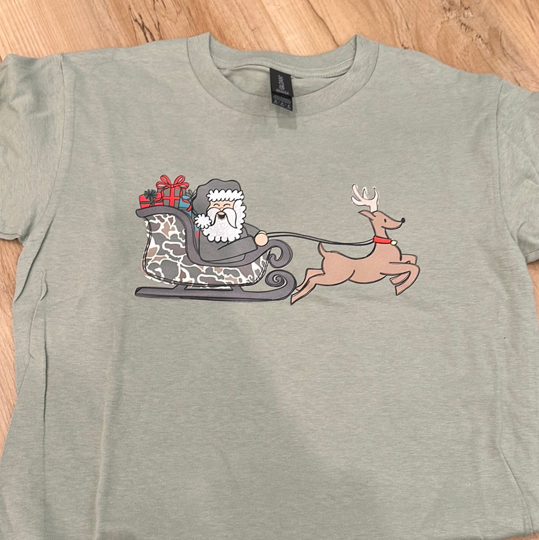 Camo Santa Sleigh YM Sage