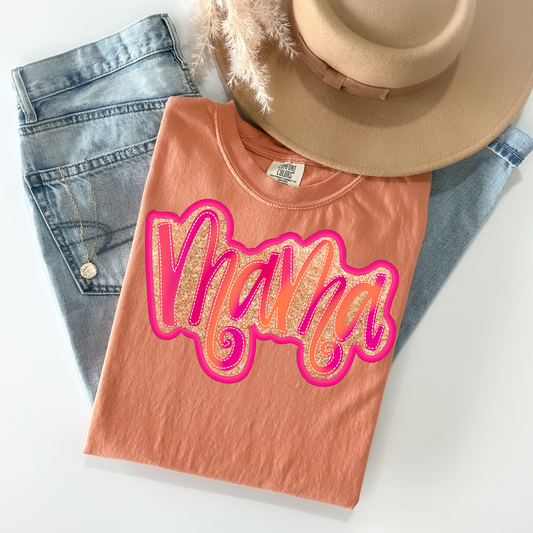 Gold Foil Mama on Yam Tee