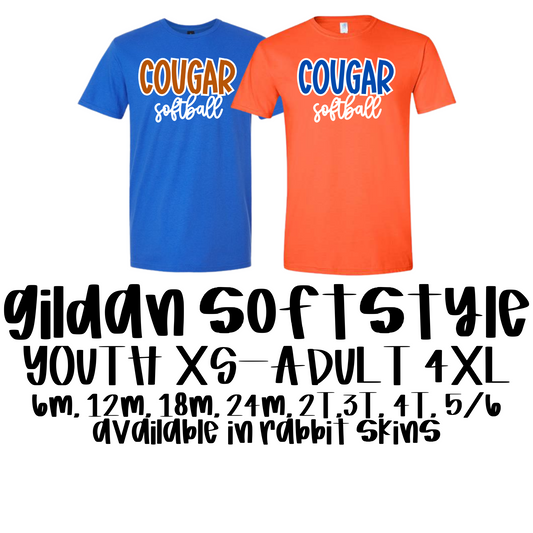Cougar Softball Script -- Gildan Softstyle