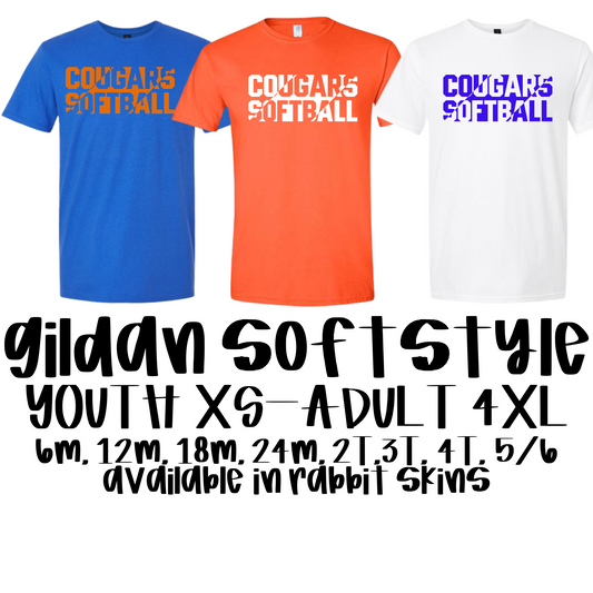 Cougar Softball Block -- Gildan Softstyle
