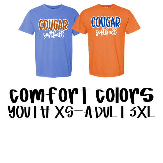 Cougar Softball Script - Comfort Color