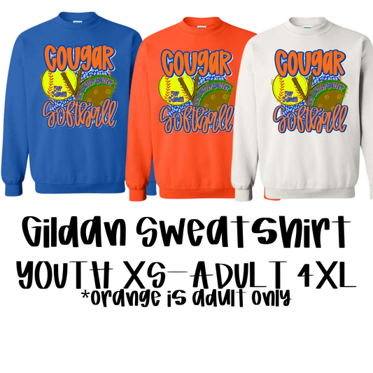 Cougar Glitter Softball Sweatshirt