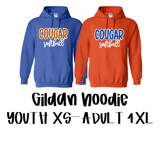Cougar Script Softball Hoodie